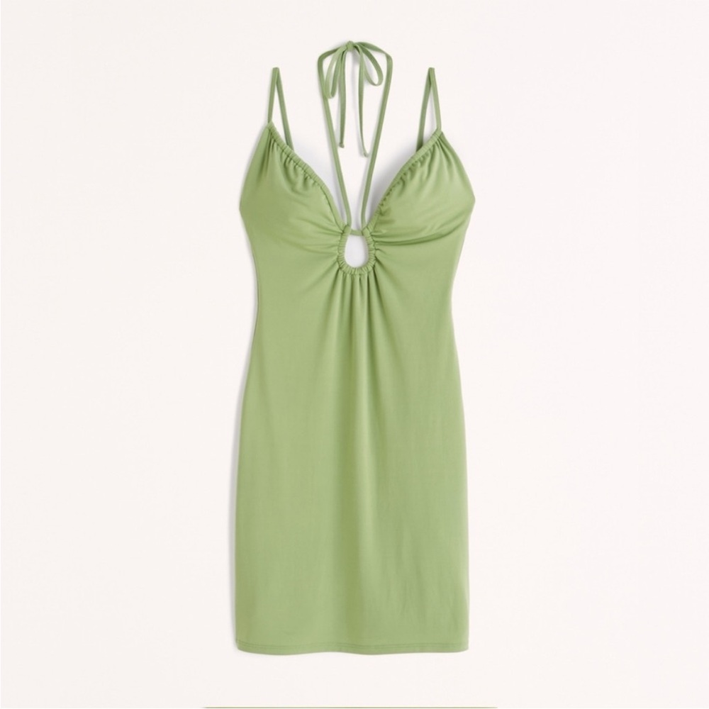 Green mini dress